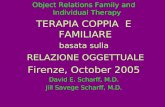 Object Relations Family and Individual Therapy TERAPIA COPPIA E FAMILIARE basata sulla RELAZIONE OGGETTUALE Firenze, October 2005 David E. Scharff, M.D.