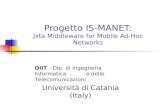 Progetto IS-MANET: Jxta Middleware for Mobile Ad-Hoc Networks DIIT - Dip. di Ingegneria Informatica e delle Telecomunicazioni Università di Catania (Italy)