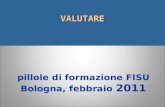 VALUTARE VALUTARE pillole di formazione FISU Bologna, febbraio 2011.