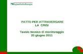 1 PATTO PER ATTRAVERSARE LA CRISI PATTO PER ATTRAVERSARE LA CRISI Tavolo tecnico di monitoraggio 20 giugno 2011.