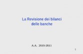 1 1 La Revisione dei bilanci delle banche A.A. 2010-2011.