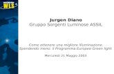 Come ottenere una migliore illuminazione Spendendo meno: il Programma Europeo Green light Mercoledì 21 Maggio 2003 Jurgen Diano Gruppo Sorgenti Luminose.