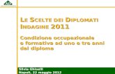 Associazione AlmaDiploma Silvia Ghiselli Napoli, 22 maggio 2012 L E S CELTE DEI D IPLOMATI I NDAGINE 2011 Condizione occupazionale e formativa ad uno e.