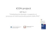 ICON project WP No.5 Marketing territoriale e supporto al processo di internazionalizzazione delle PMI Ministero dell'Economia e delle Finanze.