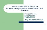 Anno Scolastico 2009-2010 Istituto Comprensivo G.Deledda San Sperate Progetto di EDUCAZIONE AMBIENTALE Prof. Giuseppina Rosa.