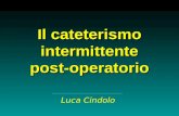 Il cateterismo intermittente post-operatorio Luca Cindolo.