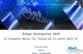 Avaya Enterprise VOIP 2009 24 marzo 2009 Slide 0 Avaya Enterprise VOIP Lo scenario delle TLC Italia ed il ruolo dellIP Riccardo Zanchi Partner Milano –