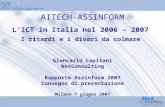Giancarlo Capitani, NetConsulting Convegno Rapporto 2007 Milano, 7 giugno 2007 - Slide 0 AITECH-ASSINFORM LICT in Italia nel 2006 – 2007 I ritardi e i.