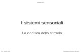 I sistemi sensoriali La codifica dello stimolo © G. Cibelli, 2006Fisiologia del Sistema Nervoso Lezione n.3.3.