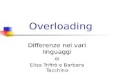 Overloading Differenze nei vari linguaggi di Elisa Trifirò e Barbara Tacchino.