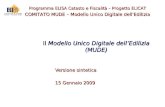 Programma ELISA Catasto e Fiscalità – Progetto ELICAT COMITATO MUDE – Modello Unico Digitale dellEdilizia Il Modello Unico Digitale dellEdilizia (MUDE)