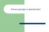 Focus groups e questionari. Il focus group è una tecnica di rilevazione utilizzabile per svolgere consultazioni. Nonostante lattuale ricorso massiccio.