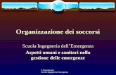 F. Pietrantonio Scuola Ingegneria Emergenza Organizzazione dei soccorsi Scuola Ingegneria dellEmergenza Aspetti umani e sanitari nella gestione delle emergenze.