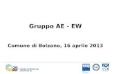 1 Gruppo AE - EW Comune di Bolzano, 16 aprile 2013 ISO 9001:2000.