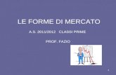 1 LE FORME DI MERCATO A.S. 2011/2012 CLASSI PRIME PROF. FAZIO.