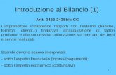 1 Introduzione al Bilancio (1) Artt. 2423-2435bis CC Limprenditore intraprende rapporti con lesterno (banche, fornitori, clienti,..) finalizzati allacquisizione.