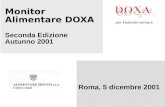 Monitor Alimentare DOXA Seconda Edizione Autunno 2001 Roma, 5 dicembre 2001 per Federalimentare.
