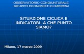 OSSERVATORIO CONGIUNTURALE GRUPPO ECONOMISTI DI IMPRESA Milano, 17 marzo 2009 SITUAZIONE CICLICA E INDICATORI: A CHE PUNTO SIAMO?