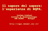 Il sapore del sapere: l'esperienza di RQPA. Stefano Predieri Istituto di Biometeorologia CNR-IBIMET Bologna