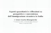 Aspetti quantitativi e riflessioni su prospettive e convenienza dellimmigrazione straniera in Italia di Gian Carlo Blangiardo * Fondazione ISMU / Università