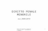 Corso di Diritto penale minorile Prof. Giandomenico Dodaro 1 DIRITTO PENALE MINORILE a.a. 2009-2010