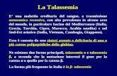 La Talassemia E una malattia ereditaria del sangue, a trasmissione autosomica recessiva, con alta prevalenza in alcune aree del mondo, in particolare bacino.
