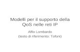 Modelli per il supporto della QoS nelle reti IP Alfio Lombardo (testo di riferimento: Tofoni)