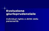 Evoluzione giurisprudenziale Individual rights e diritti della personalità