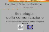 1 Università degli Studi di Catania Facoltà di Scienze Politiche A.A.2004-2005 Sociologia della comunicazione a cura di Graziella Priulla e Mariaeugenia.