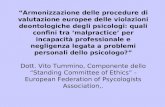 Armonizzazione delle procedure di valutazione europee delle violazioni deontologiche degli psicologi: quali confini tra malpractice per incapacità professionale