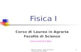 Marina Cobal - Dipt.di Fisica - Universita' di Udine1 Fisica I Corso di Laurea in Agraria Facoltà di Scienze Università di Udine.