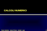 Flavio Waldner - Dipt.di Fisica - UDINE - Italy 1 CALCOLI NUMERICI.