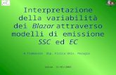 Interpretazione della variabilità dei Blazar attraverso modelli di emissione SSC ed EC A.Tramacere dip. Fisica Univ. Perugia Udine 31/01/2003.