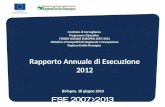 Comitato di Sorveglianza Programma Operativo FONDO SOCIALE EUROPEO 2007/2013 Obiettivo 2 Competitività Regionale e Occupazione Regione Emilia-Romagna Rapporto.