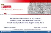 1 Area Comunicazione e Sviluppo Web09/10/2003Sito Web Provincia di Torino Provincia di Torino Area Relazioni e Comunicazione 1 01/12/03 Portale della Provincia.