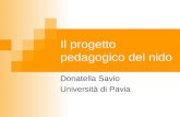 Il progetto pedagogico del nido Donatella Savio Università di Pavia.