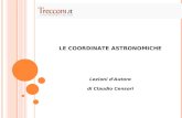 LE COORDINATE ASTRONOMICHE Lezioni d'Autore di Claudio Censori.