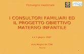 1 I CONSULTORI FAMILIARI ED IL PROGETTO OBIETTIVO MATERNO INFANTILE 4 e 5 giugno 2007 Convegno nazionale Aula Magna del CNR Roma Aula Magna del CNR Roma.