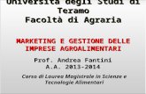 Università degli Studi di Teramo Facoltà di Agraria MARKETING E GESTIONE DELLE IMPRESE AGROALIMENTARI Prof. Andrea Fantini A.A. 2013-2014 Corso di Laurea.