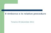 Il rimborso e le relative procedure Teramo 20 dicembre 2011.