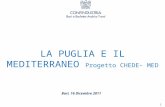 LA PUGLIA E IL MEDITERRANEO Progetto CHEDE- MED Bari, 16 Dicembre 2011 1.