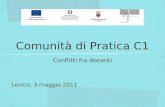 Comunità di Pratica C1 Conflitti fra docenti Levico, 3 maggio 2011.