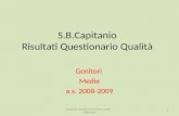 S.B.Capitanio Risultati Questionario Qualità Genitori Medie a.s. 2008-2009 1 Risultato Questionari Genitori medie - 2008-2009.