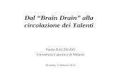 Dal Brain Drain alla circolazione dei Talenti Paolo BALDUZZI Università Cattolica di Milano Brussels, 3 febbraio 2012.