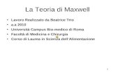 1 La Teoria di Maxwell Lavoro Realizzato da Beatrice Trio a.a 2010 Università Campus Bio-medico di Roma Facoltà di Medicina e Chirurgia Corso di Laurea.