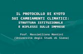 IL PROTOCOLLO DI KYOTO SUI CAMBIAMENTI CLIMATICI: STRUTTURA ISTITUZIONALE E RIFLESSI SULLE IMPRESE Prof. Massimiliano Montini (Università degli Studi di.