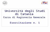 Università degli Studi di Catania Corso di Ragioneria Generale Esercitazione n. 1.