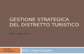GESTIONE STRATEGICA DEL DISTRETTO TURISTICO Prof. Linda Cotugno Lezione introduttiva Durata modulo: 95 ore.
