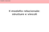 Modello relazionale Il modello relazionale: strutture e vincoli.
