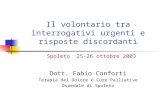 Il volontario tra interrogativi urgenti e risposte discordanti Spoleto 25-26 ottobre 2003 Dott. Fabio Conforti Terapia del Dolore e Cure Palliative Ospedale.